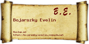 Bojarszky Evelin névjegykártya